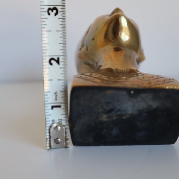 Vintage Brass Egyptian Pharaoh Head - Picture 15 of 16